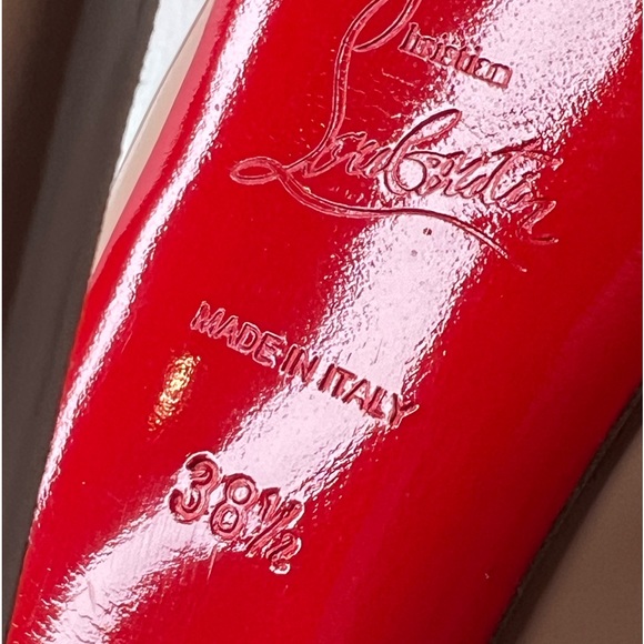 Christian Louboutin Jenny 150mm Nude Patent Platform Pumps Heels size 38.5 - Picture 8 of 8